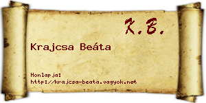 Krajcsa Beáta névjegykártya